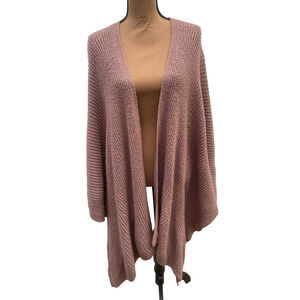 Torrid Ribbed Knit Shawl/Poncho/Wrap In Rose/Mauve Color One Size